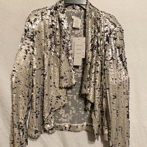 Black and Silver Sequined Cardigan
